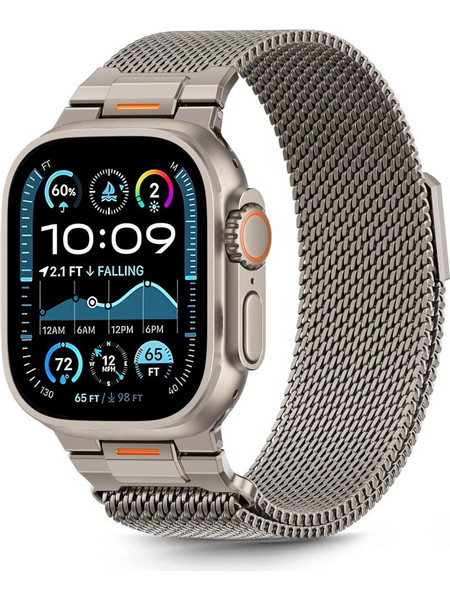 Tech-Protect Milano Vanguard Λουράκι Μεταλλικό Titanium (Apple Watch 44 / 45 / 46 / 49mm)