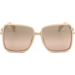 Max Mara MM0064 25G Γυναικεία Γυαλιά Ηλίου Τετράγωνα Κοκάλινα Λευκά με Καφέ Φακό
