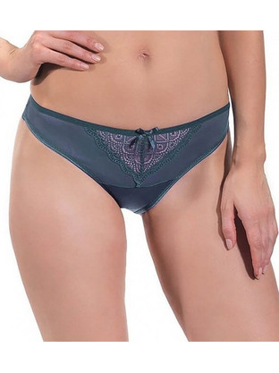 Cottonhill Γυναικείο Slip με Δαντέλα Πετρόλ 4558