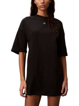 Calvin Klein Mini Καλοκαιρινό Καθημερινό Μπλουζοφόρεμα Μαύρο LV047F228G-UB1