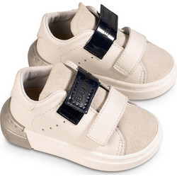 Babywalker Βαπτιστικά Sneakers για Αγόρι Δερμάτινα Ανατομικά Μπεζ Μαύρα EXC5267