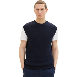 Tom Tailor Ανδρική Πλεκτή Μπλούζα Αμάνικη Navy Μπλε 1034943-10668