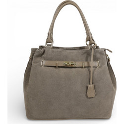 Passaggio Leather Γυναικεία Τσάντα Χειρός Σουέτ Γκρι 5280-KR-08