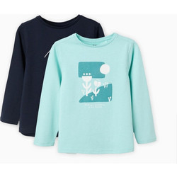 Zippy Σετ Παιδικά T-Shirt Μακρυμάνικα Navy Μπλε Τιρκουάζ 31077538022