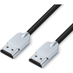 Microconnect Καλώδιο HDMI Male to HDMI Male 1.5m Black Silver HDMISUPERSLIM015M
