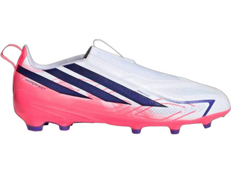 Adidas F50 Hyperfast League FG KK1314 Παιδικά Ποδοσφαιρικά Παπούτσια με Τάπες Λευκά Ροζ