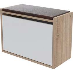 B2BMarkt Παπουτσοθήκη Σκαμπό Ξύλινη Vidal Sonoma M60xΠ30xΥ45cm 0615382