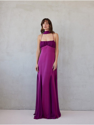 Mix & Match Gabrielle Maxi Καλοκαιρινό Φόρεμα για Γάμο / Βάπτιση Φούξια SS2623