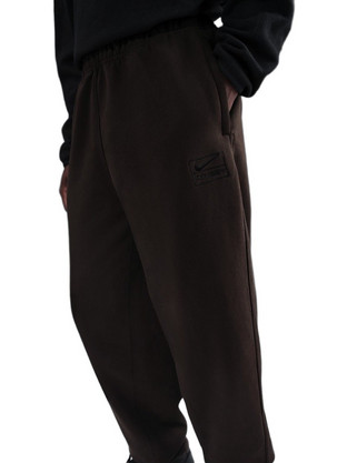 Nike x Stussy Ανδρικό Παντελόνι Φόρμας Fleece με Λάστιχο Σοκολατί FN5235-261