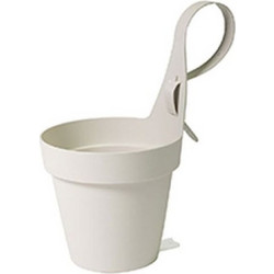 Plastecnic Κρεμαστή Γλάστρα Εξωτερικού Χώρου Στρογγυλή Πλαστική Λευκή 18.4x16.8cm 007.7761851