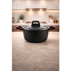 Stewe Home Μαντεμένια Κατσαρόλα Γρανίτη 20cm 2.2lt Μαύρη
