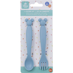Stor Mickey Mouse Σετ Βρεφικό Πιρούνι & Κουτάλι 10m+ Γαλάζιο 2τμχ