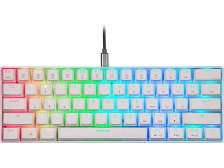 Motospeed CK61 Μηχανικό Gaming Πληκτρολόγιο 60% με Outemu Red Διακόπτες RGB White