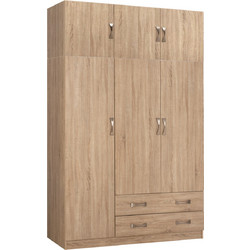 B2BMarkt Τρίφυλλη Ντουλάπα Ρούχων με Πατάρι Sonoma 150x55x240cm 9995786