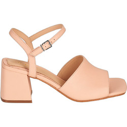 Clarks Γυναικεία Πέδιλα Δερμάτινα Nude με Χοντρό Χαμηλό Τακούνι 26159697
