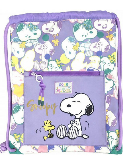 Snoopy Παιδική Τσάντα Πλάτης Γυμναστηρίου Λιλά MC23-03SY