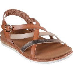 Skechers Δερμάτινα Γυναικεία Σανδάλια Καφέ 114709-CSNT