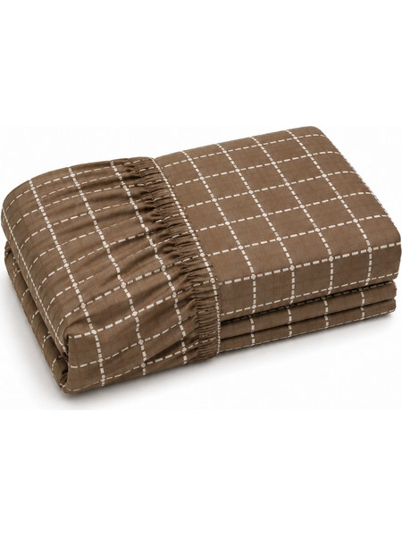 Comfort Σετ Σεντόνια Υπέρδιπλα με Λάστιχο 160x200+30 Καφέ 93-26027