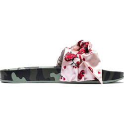 Puma Leadcat Cherry Bombs Γυναικείες Παντόφλες Καλοκαιρινές Αντιολισθητικές Κολυμβητηρίου Χακί Ροζ 369410-01