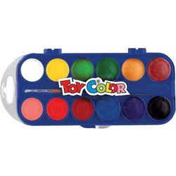 Toy Color Σετ Νερομπογιές με Πινέλο 12 Χρώματα 220.702