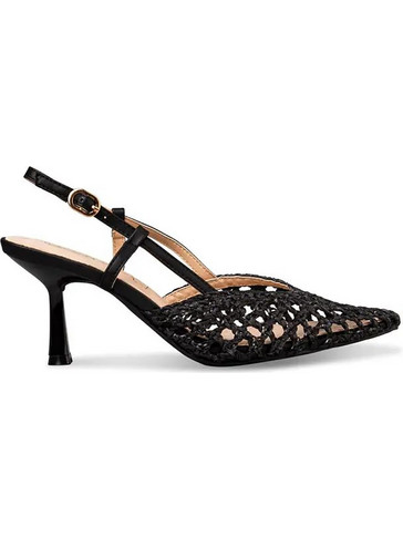 Envie Shoes Γόβες Slingback Δερμάτινες με Λεπτό Ψηλό Τακούνι Μαύρες E84-23424