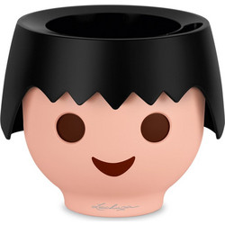 Lechuza Playmobil Αυτοποτιζόμενη Γλάστρα Εσωτερικού Χώρου Στρογγυλή Πλαστική Μαύρη 21x15.75cm 19047