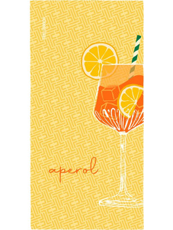 Feel & Touch Drinks Aperol Πετσέτα Θαλάσσης Microfiber Κίτρινη 80x160cm