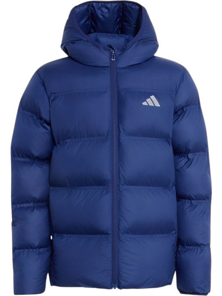Adidas Παιδικό Μπουφάν Χειμωνιάτικο Puffer Αντιανεμικό Royal Blue KQ6187