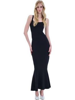 Combos Knitwear Maxi Φόρεμα για Γάμο / Βάπτιση Μαύρο S6ELDL0090