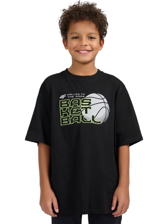 4F Παιδικό T-Shirt Κοντομάνικο Μαύρο 4FJWSS26TFTSM1968-20S