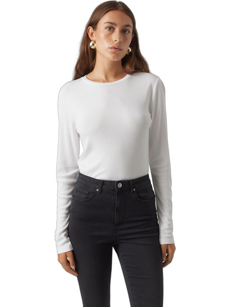 Vero Moda Γυναικείο Χειμερινό Top Ριπ Λευκό 10293830