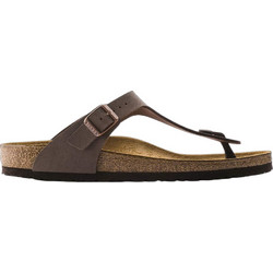 Birkenstock Gizeh Δερμάτινες Γυναικείες Σαγιονάρες Ανατομικές Σοκολατί 43753