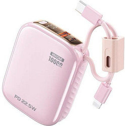 Wekome F97 Power Bank 10000mAh 22.5W με Θύρα USB-A & Θύρα USB-C Pink