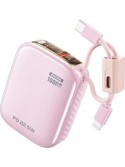 Wekome F97 Power Bank 10000mAh 22.5W με Θύρα USB-A & Θύρα USB-C Pink