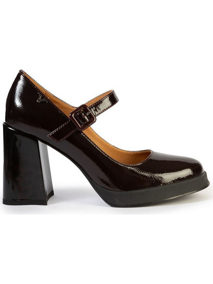 Versace 19V69 Γόβες Λουστρίνι με Χοντρό Ψηλό Τακούνι Μπαρέτα & Φιάπα Μπορντό AMC732-M234V