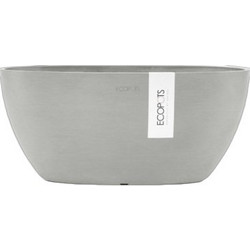 Ecopots Sofia 30 Γλάστρα Στρογγυλή Πλαστική Λευκή Γκρι 23x13.5cm 31799-4646