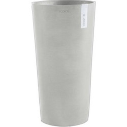Ecopots Amsterdam High 76 Γλάστρα Στρογγυλή Πλαστική Λευκή Γκρι 39.3x76cm 31679-4646