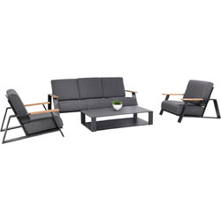 HomeMarkt Laith Σετ Σαλόνι Κήπου Μεταλλικό 4τμχ Ανθρακί HM6551.01