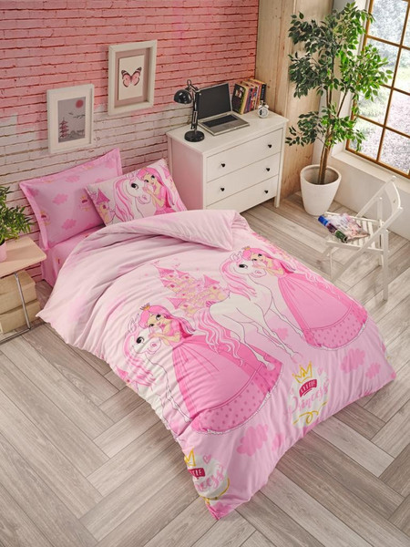 Mc Decor Princess Horse Σετ Παιδική Παπλωματοθήκη Μονή Microfiber 160x240 Ροζ
