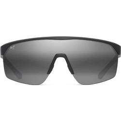 Maui Jim 595-02 Ανδρικά Γυαλιά Ηλίου Μάσκα Κοκάλινα Μαύρα με Μαύρο Φακό