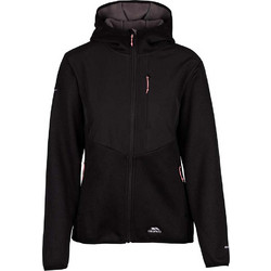 Trespass Tierra Γυναικεία Ζακέτα Fleece Μακριά με Κουκούλα και Φερμουάρ Μαύρη FAFLFLTR0084-BLK