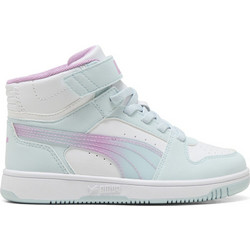 Puma Rebound V6 Παιδικά Sneakers Μποτάκια Πράσινο Mint Ροζ 408373-01