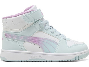 Puma Rebound V6 Παιδικά Sneakers Μποτάκια Πράσινο Mint Ροζ 408373-01