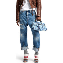Dsquared2 Γυναικείο Τζιν Παντελόνι Relaxed Εφαρμογή με Σκισίματα Μπλε S75LB1185D30043-470