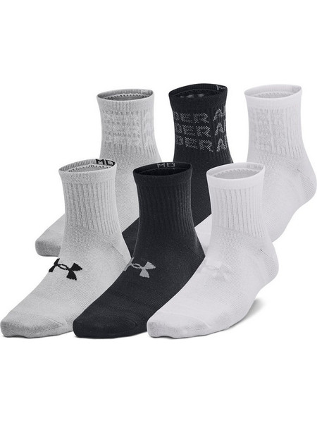 Under Armour Ανδρικές Κάλτσες Ψηλές με Σχέδια Λευκές Γκρι 6Pack 1387060-001