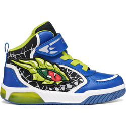 Geox Inek Παιδικά Sneakers Μποτάκια με Φωτάκια Lime Royal Blue J669CA01458C4344