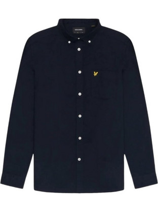 Lyle & Scott Ανδρικό Πουκάμισο Βαμβακερό Μακρυμάνικο Κανονική Γραμμή Navy Μπλε LW2112VTX-Z271