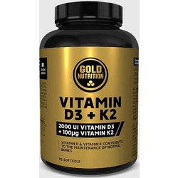 Gold Nutrition Vitamin D3 & K2 90 Μαλακές Κάψουλες