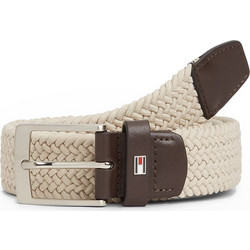 Tommy Hilfiger Adan Ανδρική Ζώνη Υφασμάτινη Πλεκτή Ελαστική Μπεζ AM0AM13824-0F4