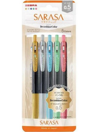 Zebra Sarasa Clip Decoshine Colors Σετ Στυλό Gel 6τμχ Z-86771-3786